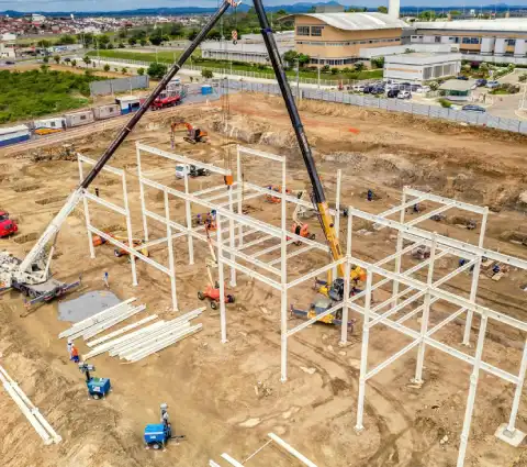 cmu block and retaining walls on site