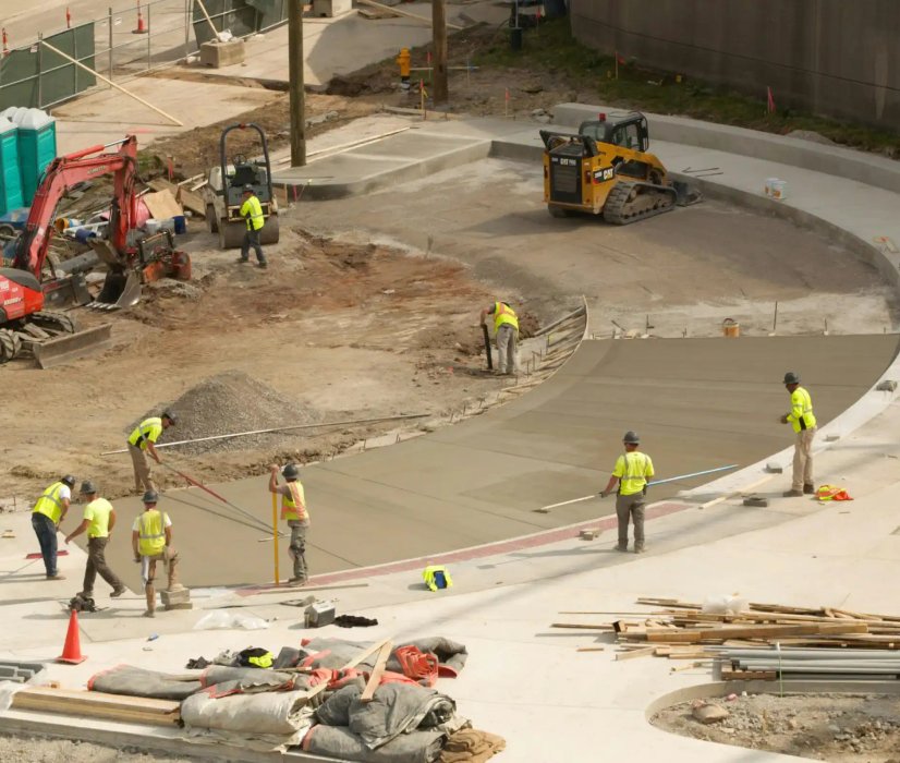 Photo of concrete and flatwork construction in progress
